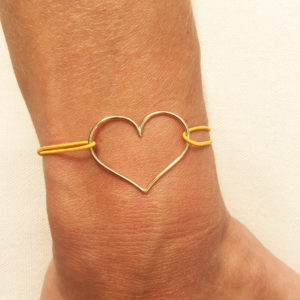 bracelet coeur simple plaqué or